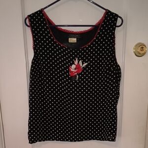 City Girl | Black and Red Polka Dot Tank Top